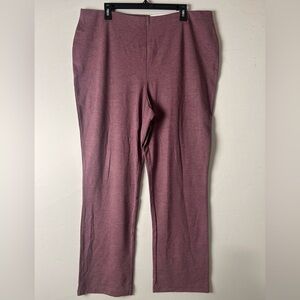 Liz Claiborne Alexis Purple Straight Leg Mid Rise Pull On Pants Woman’s XXL NEW